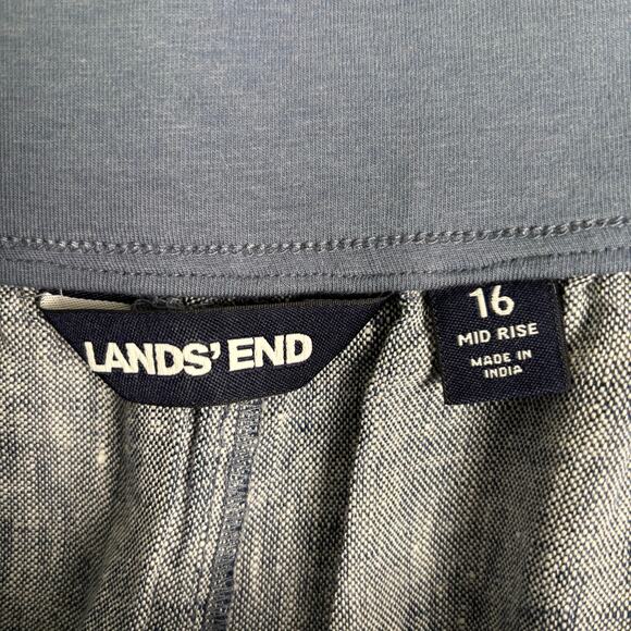 LANDS END Mid Rise Wide Legged Linen Pants Womens Size 16 - Picture 4 of 9